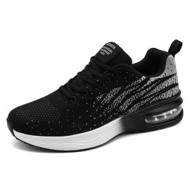 Men Air-cushioned Shoes Shock Absorption Breathable Lightweight Non-slip Sneakers For Jogging Tennis Gym Training Athletic Shoes