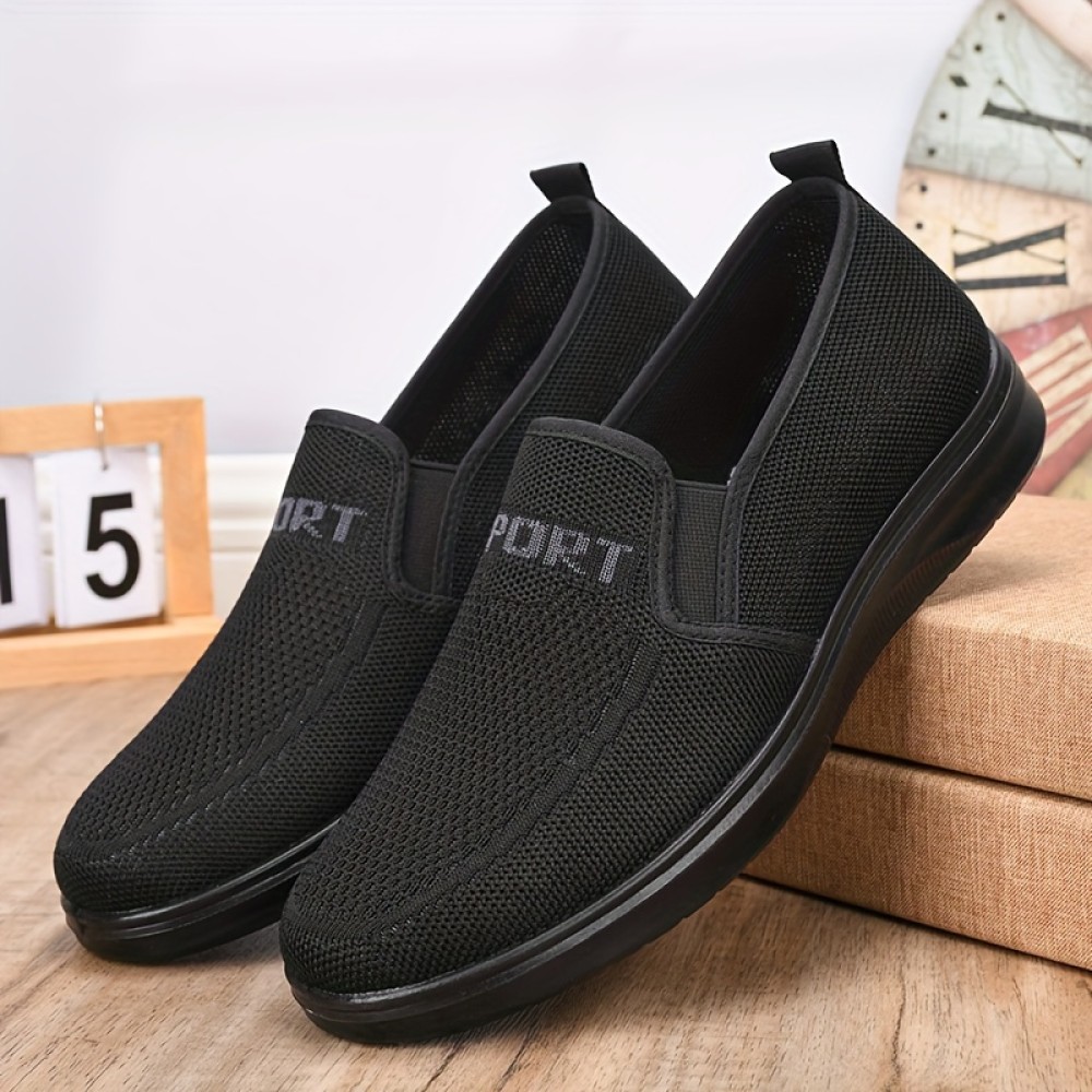 Chic Star Pattern Lightweight Slip-On Shoes for Women: Breathable, All-Season Comfort with Round Toes