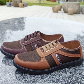 Men's Breathable Casual Sneakers - Comfort Soft Sole, Non-Slip, Lace-Up, Versatile Outdoor Footwear for All Seasons