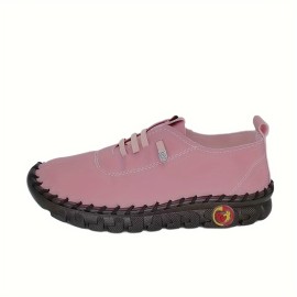 Women's Low Top Flat Sneakers, Comfortable Round Toe Soft Sole Shoes, Casual Outdoor Walking Shoes