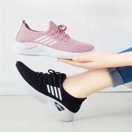 Women's Lightweight Breathable Sneakers - All-Season Slip-on Casual Shoes, Flexible Plain Toe Low Tops