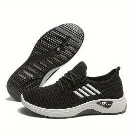 Women's Lightweight Breathable Sneakers - All-Season Slip-on Casual Shoes, Flexible Plain Toe Low Tops