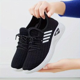 Women's Lightweight Breathable Sneakers - All-Season Slip-on Casual Shoes, Flexible Plain Toe Low Tops