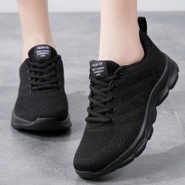 Women's Breathable Mesh Sneakers, Casual Lace Up Outdoor Shoes, Comfortable Low Top Shoes