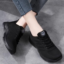 Women's Breathable Mesh Sneakers, Casual Lace Up Outdoor Shoes, Comfortable Low Top Shoes