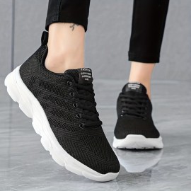 Women's Breathable Mesh Sneakers, Casual Lace Up Outdoor Shoes, Comfortable Low Top Shoes