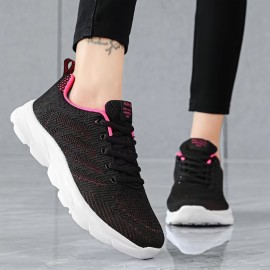 Women's Breathable Mesh Sneakers, Casual Lace Up Outdoor Shoes, Comfortable Low Top Shoes