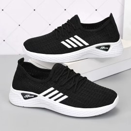 All-Season Chic: Comfy Slip-On Women's Knitted Sneakers - Breathable, Soft Sole, Solid Color Low-Tops