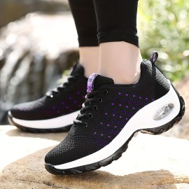 Women's Air Cushion Sports Shoes, Casual Shock Absorbing Low Top Running Trainers, Breathable Outdoor Athletic Sneakers for Holiday