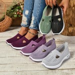 Women's Mesh Sock Shoes, Breathable Closed Toe Slip On Mule Sneakers, Casual Flat Walking Shoes