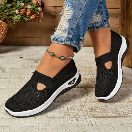 Women's Mesh Sock Shoes, Breathable Closed Toe Slip On Mule Sneakers, Casual Flat Walking Shoes