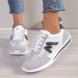 Women's Mesh Sports Shoes, Stylish Low Top Running & Walking Trainers, Comfy Breathable Outdoor Sneakers