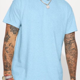 Men's Casual Solid Color Short Sleeve T-shirt for Summer - Comfortable and Stylish Top