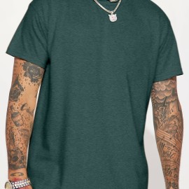 Men's Casual Solid Color Short Sleeve T-shirt for Summer - Comfortable and Stylish Top