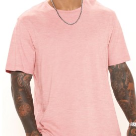 Men's Casual Solid Color Short Sleeve T-shirt for Summer - Comfortable and Stylish Top