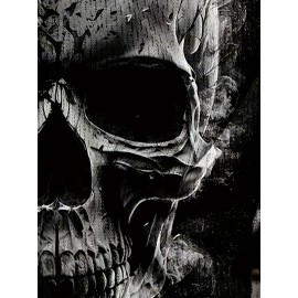 Horror Skull 3D Digital Print Men's Graphic T-shirt - Short Sleeve Summer Tee