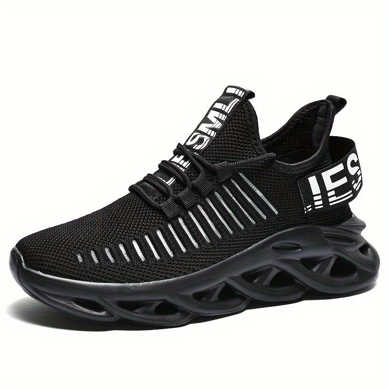 breathable blade type sneakers men s trendy woven knit comfy details 6