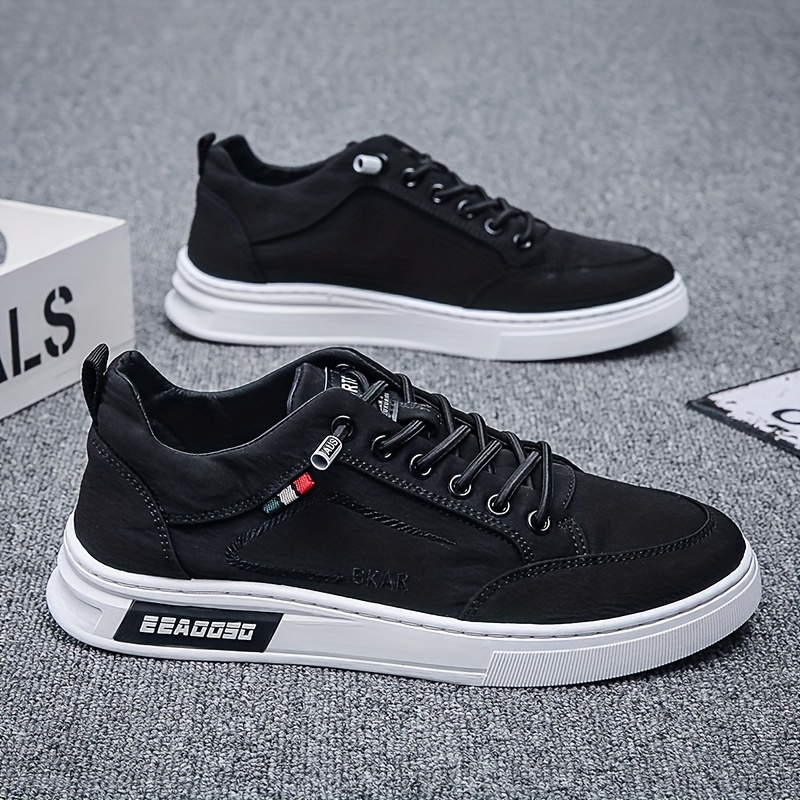 skate shoes men s solid lace comfy non slip stree style details 0