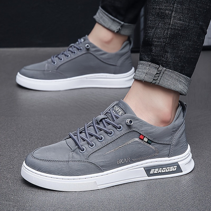 skate shoes men s solid lace comfy non slip stree style details 10