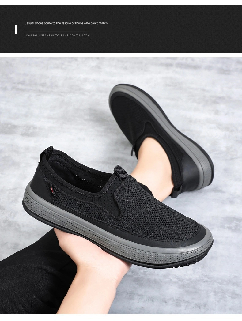 mens solid color breathable slip on walking shoes comfy non slip casual durable shoes for mens outdoor activities men s shoes temu details 1