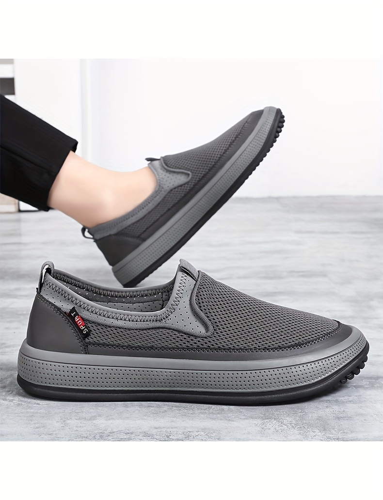 mens solid color breathable slip on walking shoes comfy non slip casual durable shoes for mens outdoor activities men s shoes temu details 9