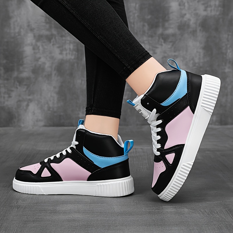 contrast color casual sneakers women s lace platform soft details 6