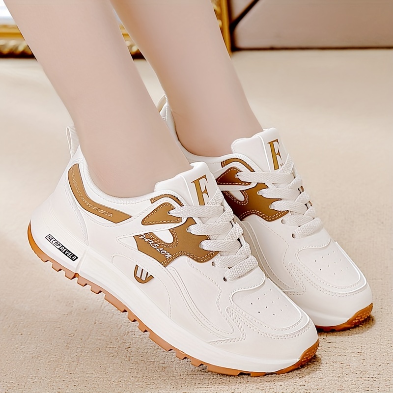 contrast color casual sneakers women s lace platform soft details 3