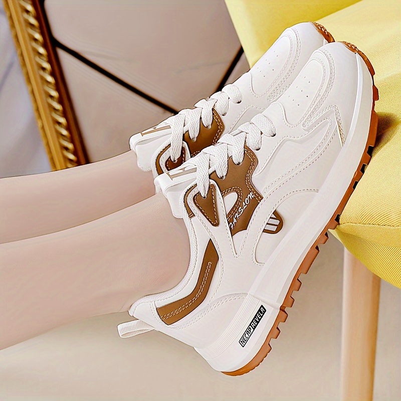 contrast color casual sneakers women s lace platform soft details 6