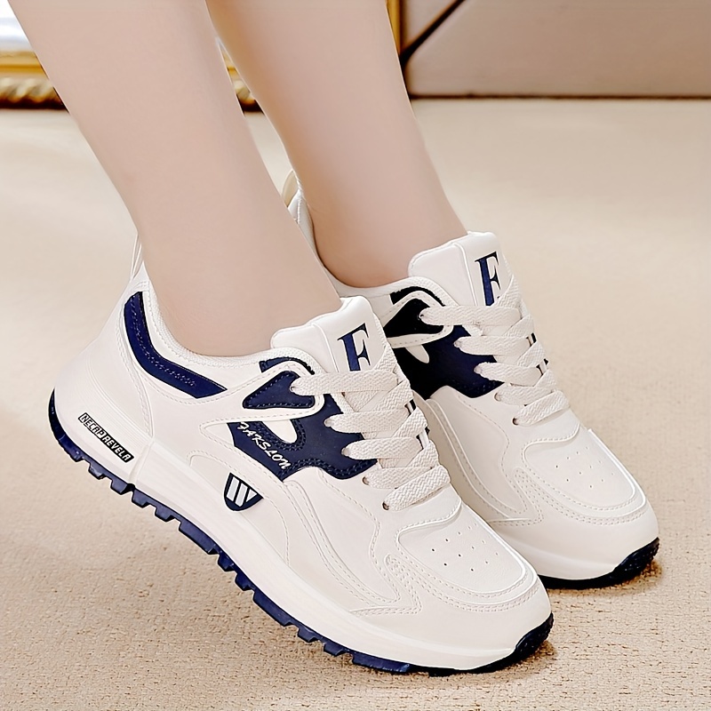 contrast color casual sneakers women s lace platform soft details 7