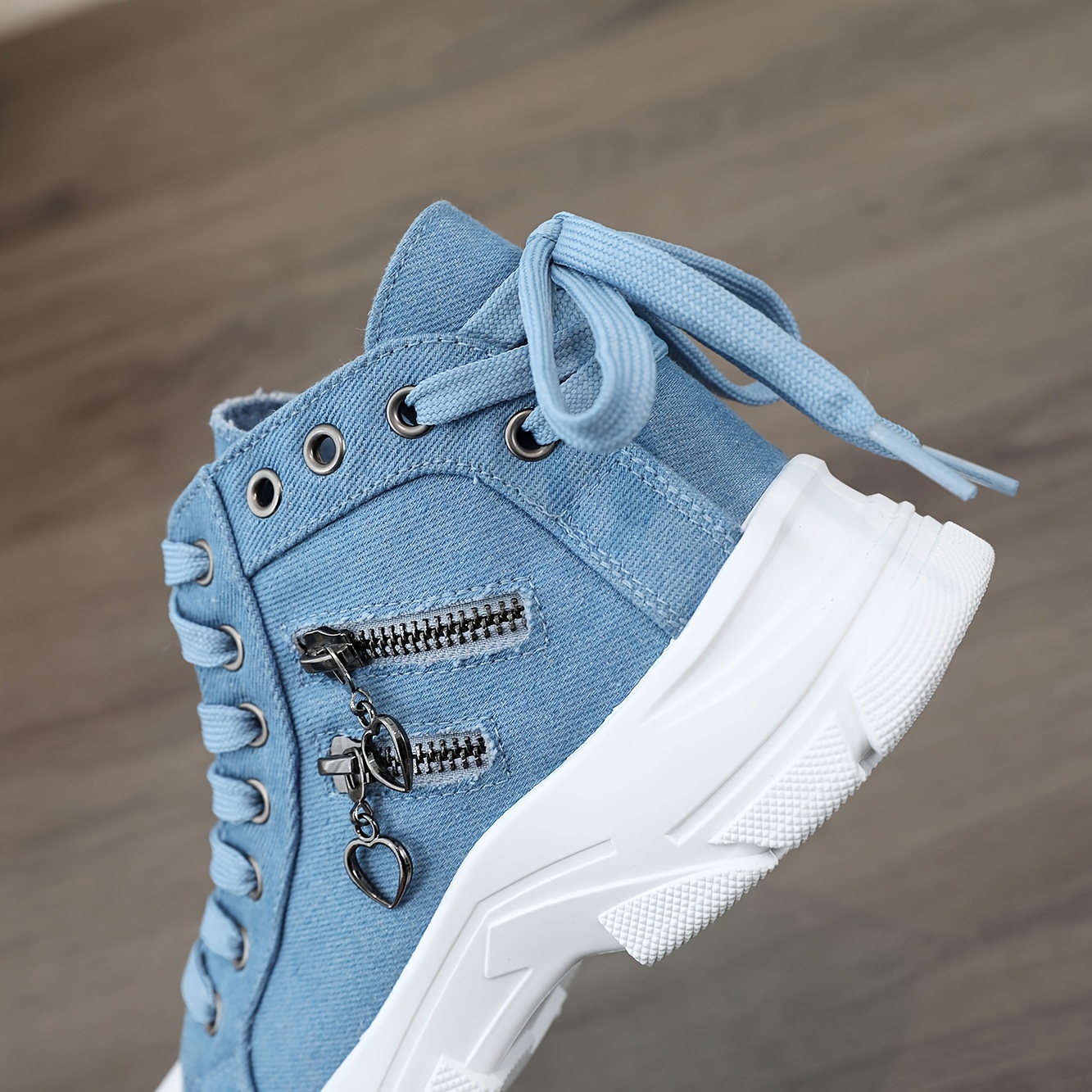 women s high top canvas sneakers side zip detail lace casual details 14