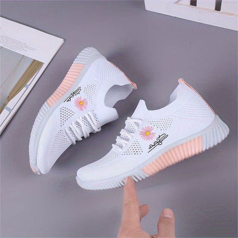 daisy knitted sock sneakers women s breathable comfortable details 3