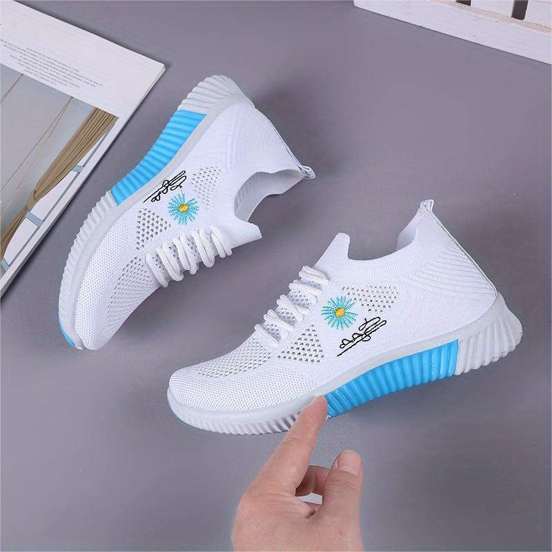 daisy knitted sock sneakers women s breathable comfortable details 4