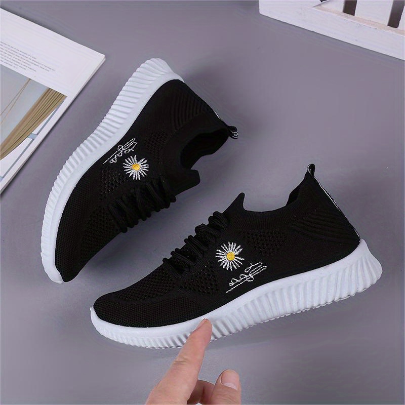 daisy knitted sock sneakers women s breathable comfortable details 5