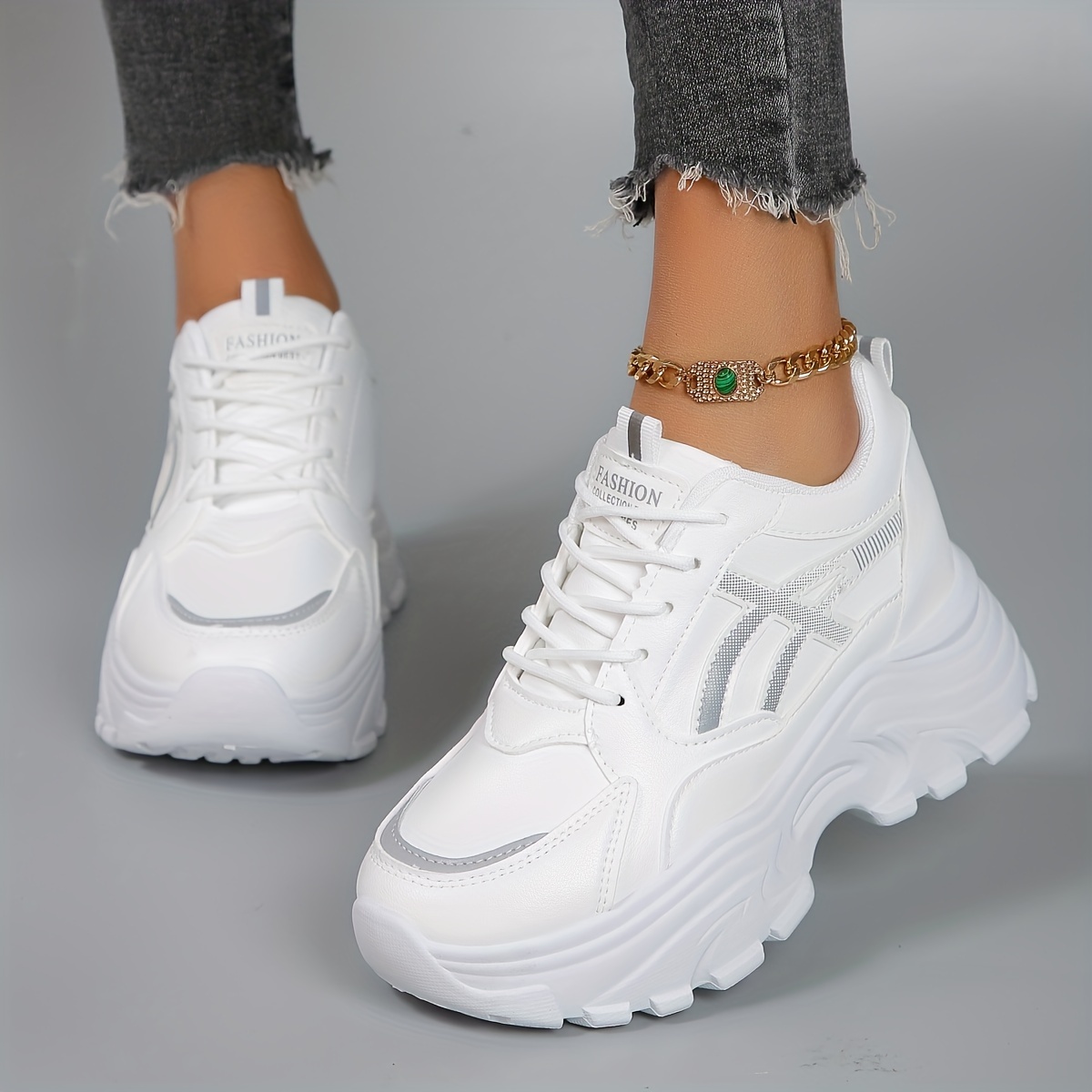 fashion chunky sneakers women s comfort soft sole platform details 0