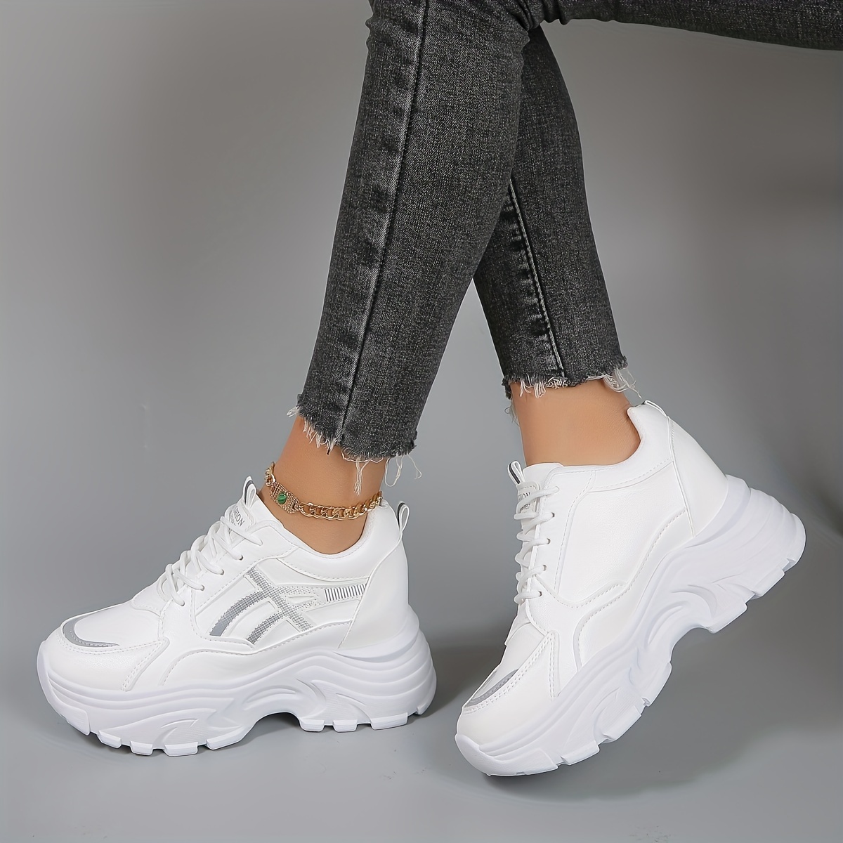 fashion chunky sneakers women s comfort soft sole platform details 1