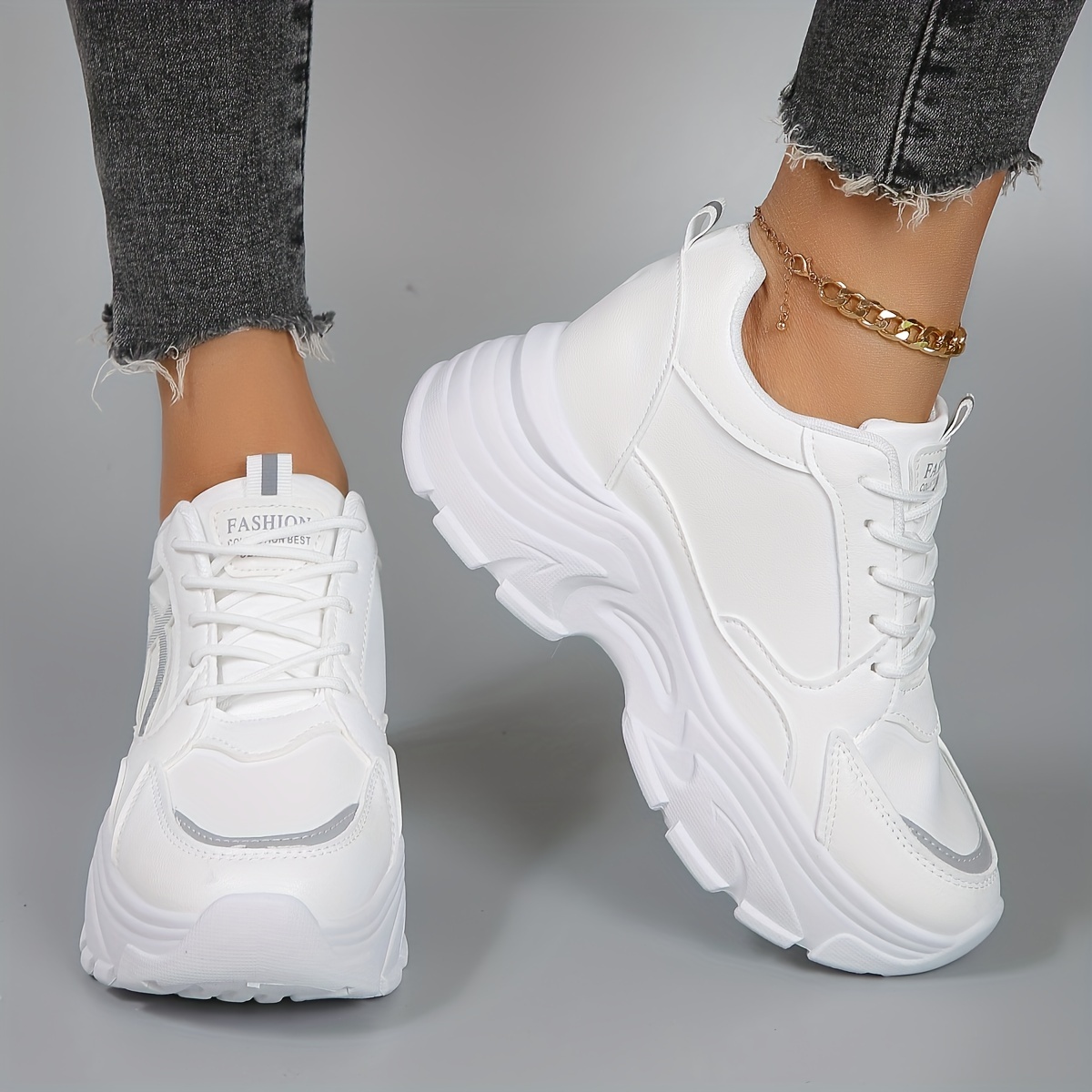 fashion chunky sneakers women s comfort soft sole platform details 3