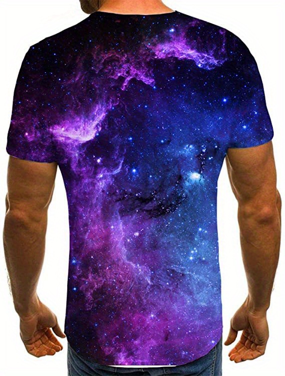 galaxy 3d digital pattern print graphic mens t shirts causal tees short sleeves comfortable pullover tops mens summer clothing details 1