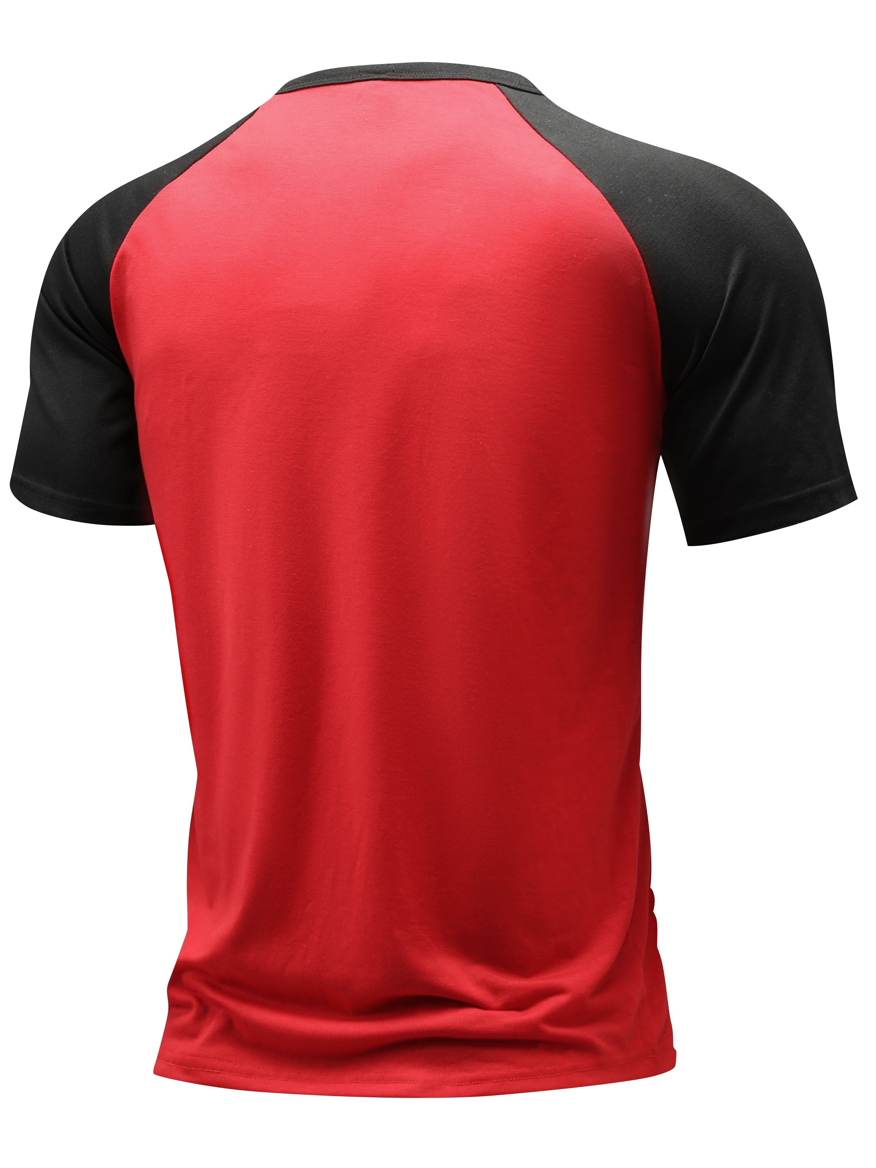 color block mens raglan short sleeve breathable comfy sports henley tee summer outdoor details 1