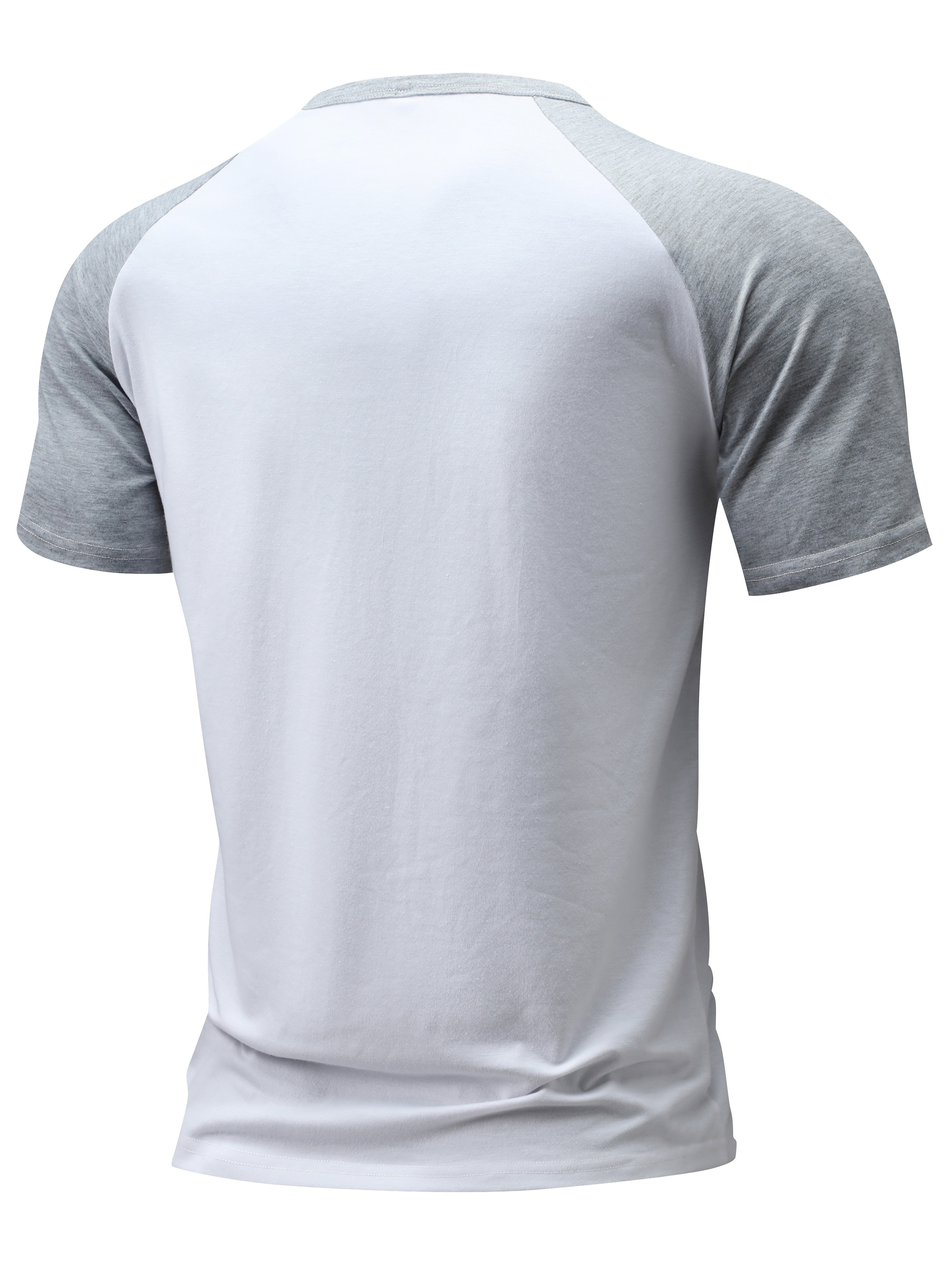 color block mens raglan short sleeve breathable comfy sports henley tee summer outdoor details 11