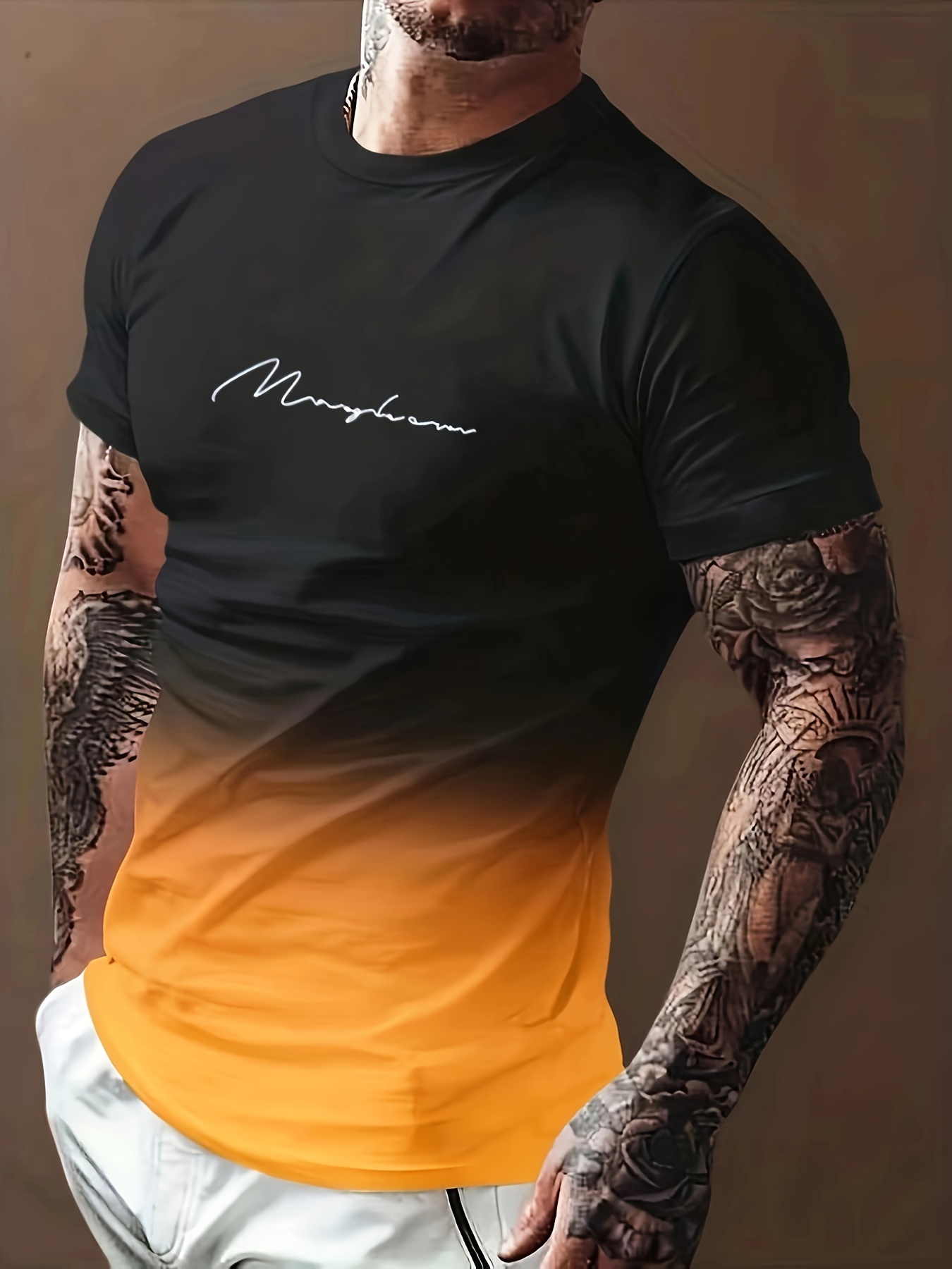 mens color matching t shirt casual short sleeve crew neck tee mens clothing for summer outdoor details 0