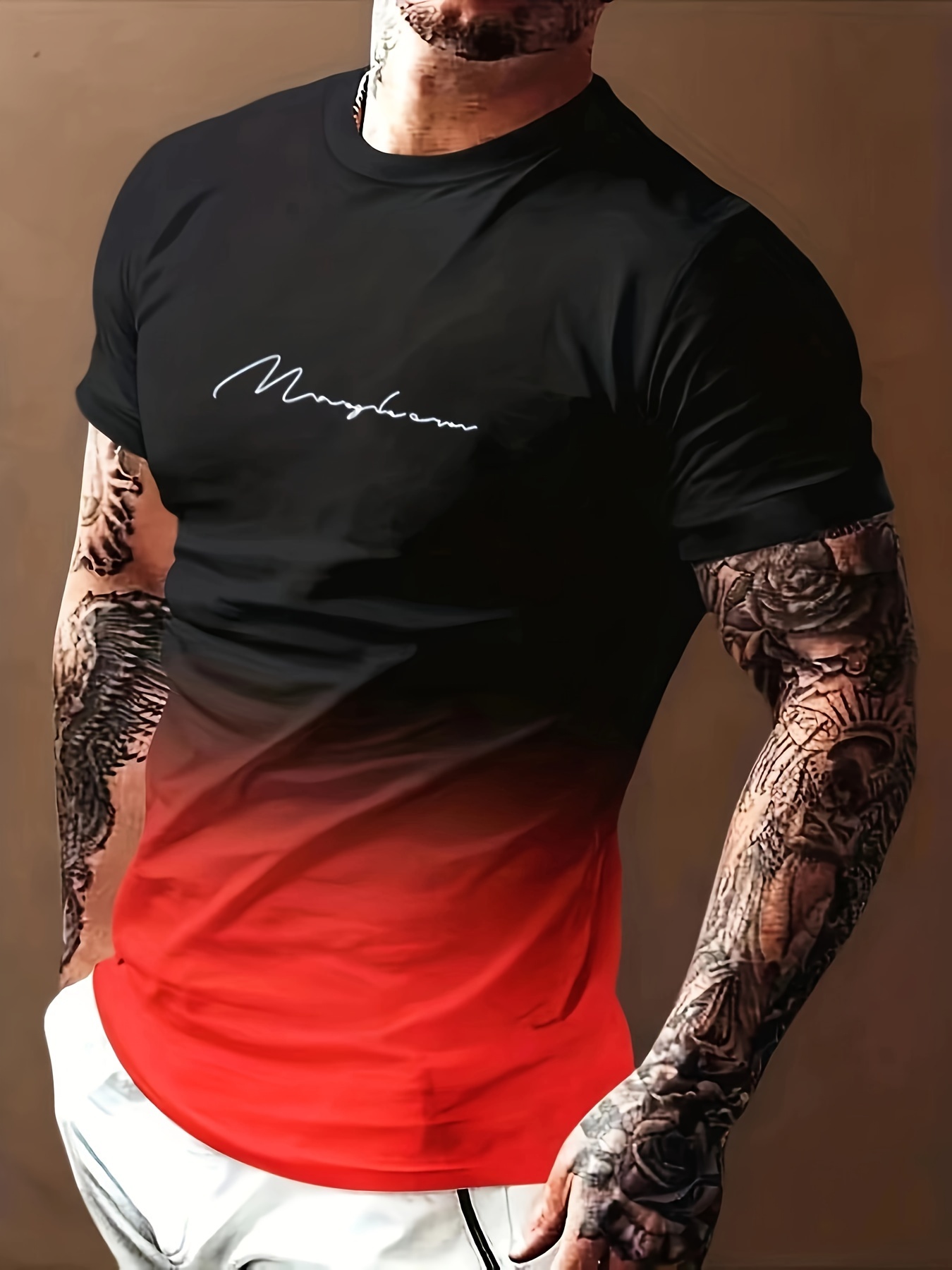 mens color matching t shirt casual short sleeve crew neck tee mens clothing for summer outdoor details 5