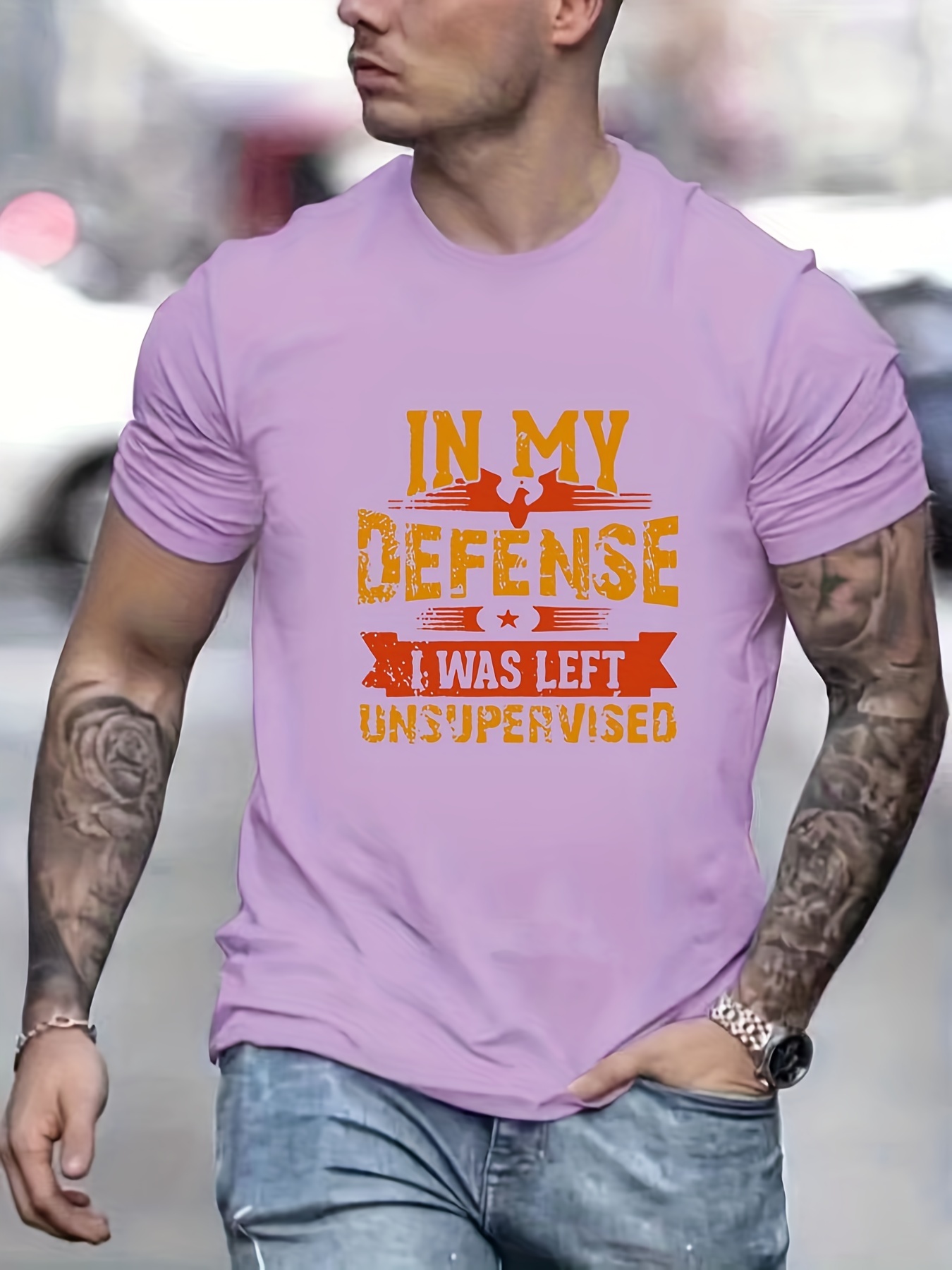 mens graphic t shirt in my defense i was left unsupervised casual and comfy tee for summer details 5