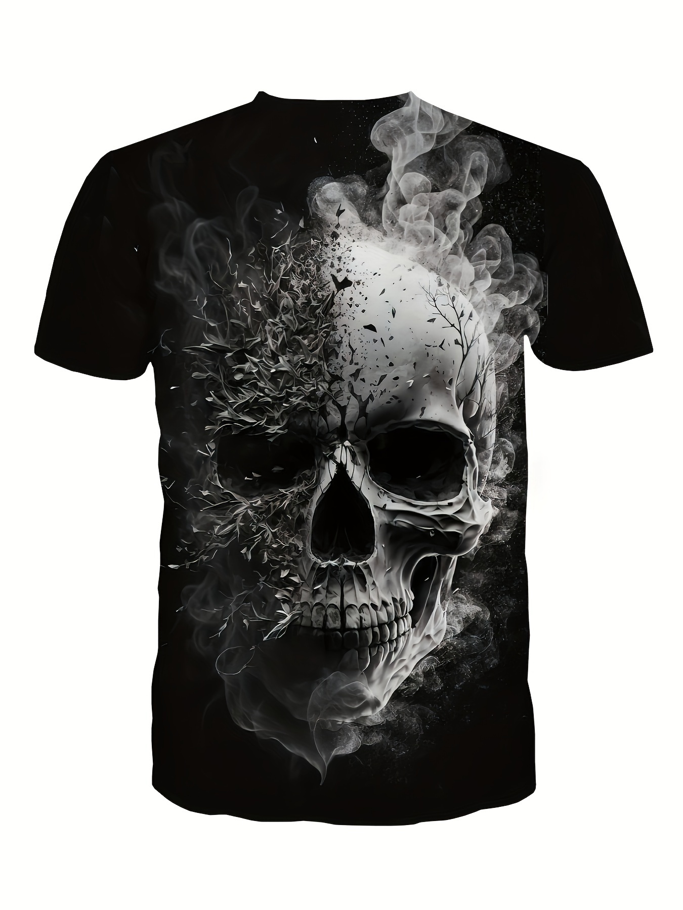 horror skull 3d digital pattern print mens graphic t shirts causal comfy tees short sleeve pullover tops mens summer outdoor clothing details 2